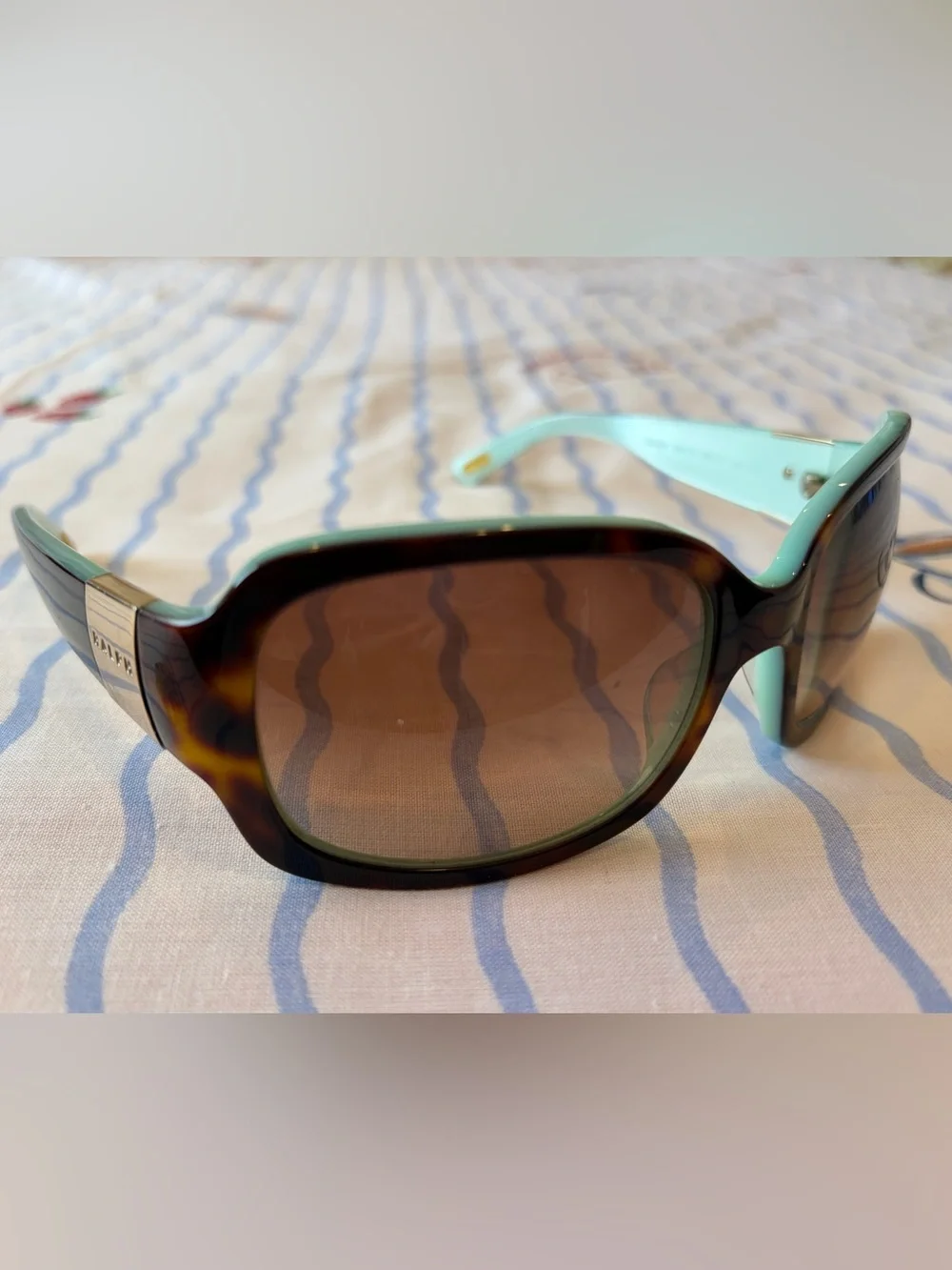 Ralph Lauren Large Tortoise Shell and Mint Frame Sunglasses 🐆🩵🕶️